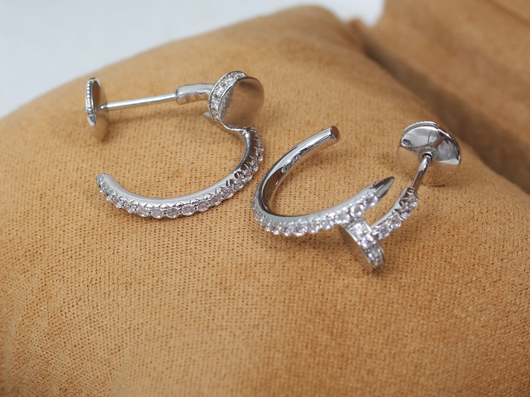 [✨Rose💎]JUSTE EARRINGS 12.75MM SILVER DIAMOND