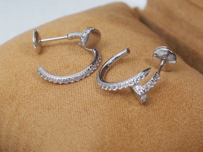 [✨Rose💎]JUSTE EARRINGS 12.75MM SILVER DIAMOND