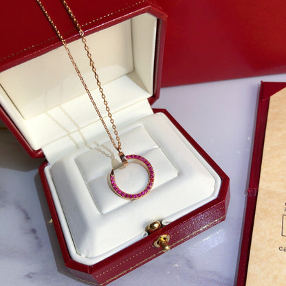 [✨Rose💎]JUSTE NECKLACE GOLD RED DIAMONDS