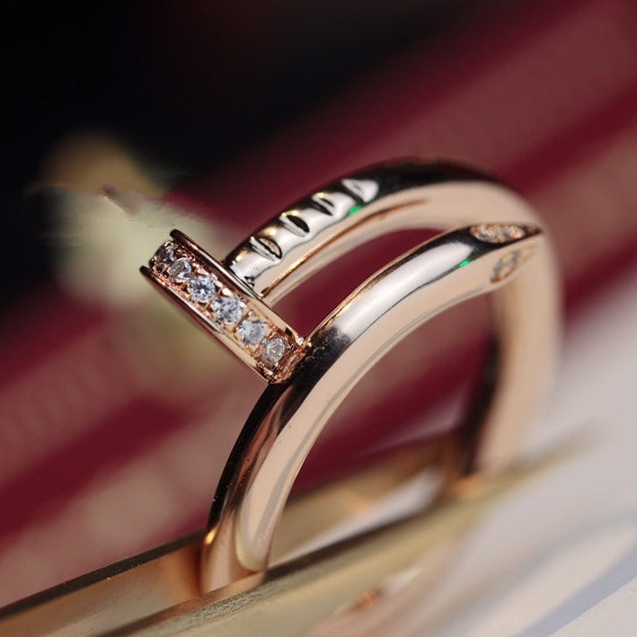 [✨Rose💎]JUSTE RING 2.65MM PINK GOLD DIAMOND