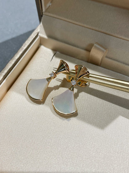 [✨Rose💎]DREAM MOP 1 DIAMOND EARRINGS