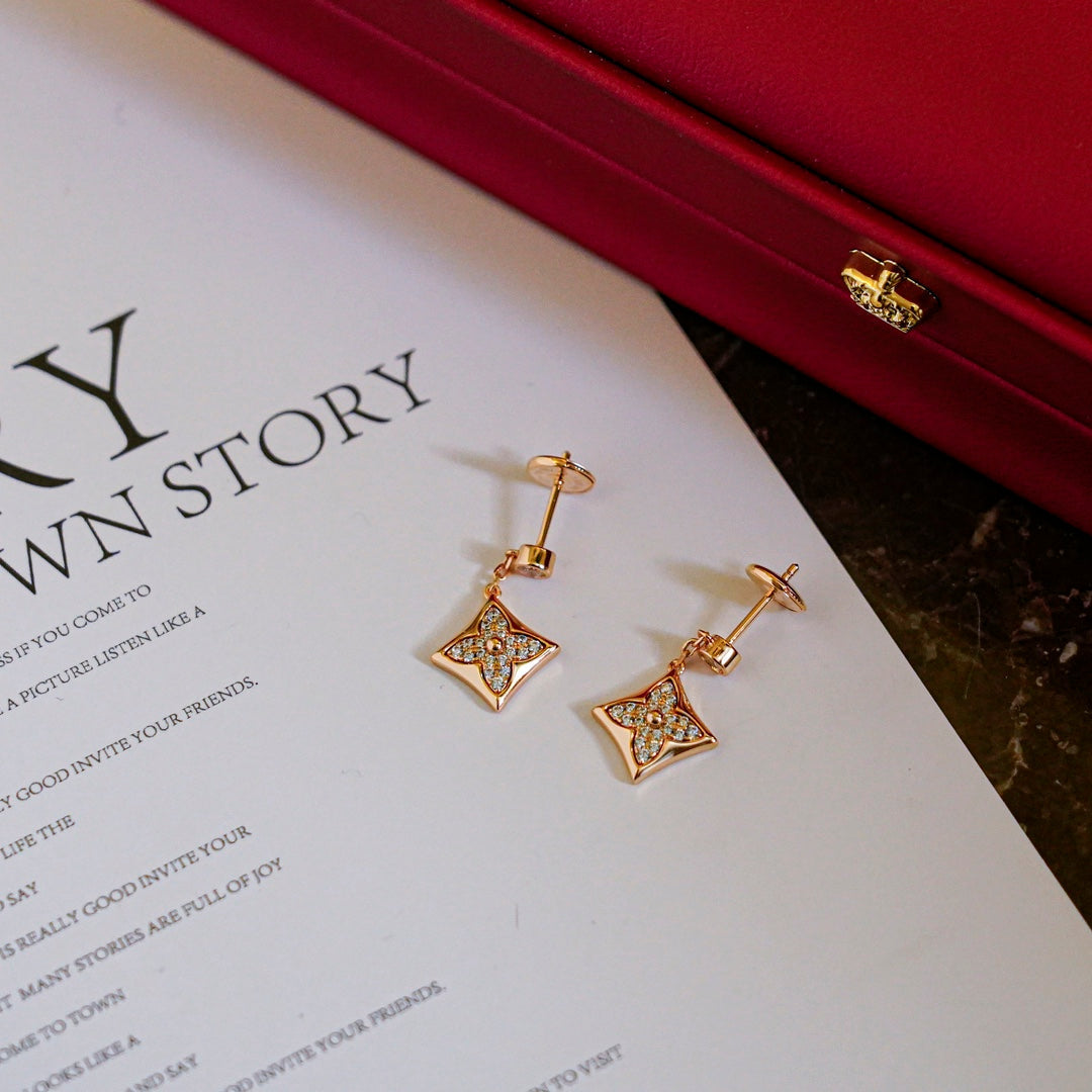 [✨Rose💎]STAR DIAMONDS EARRINGS GOLD