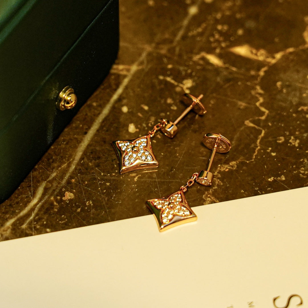 [✨Rose💎]STAR DIAMONDS EARRINGS GOLD