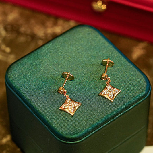 [✨Rose💎]✨Rose💎 DIAMONDS EARRINGS GOLD