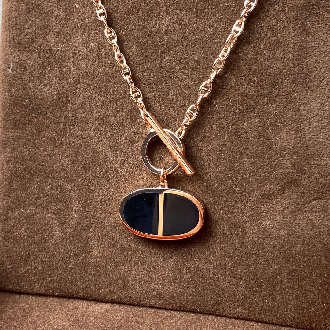 [✨Rose💎]CHAINE VERSO BLACK CERAMIC NECKLACE