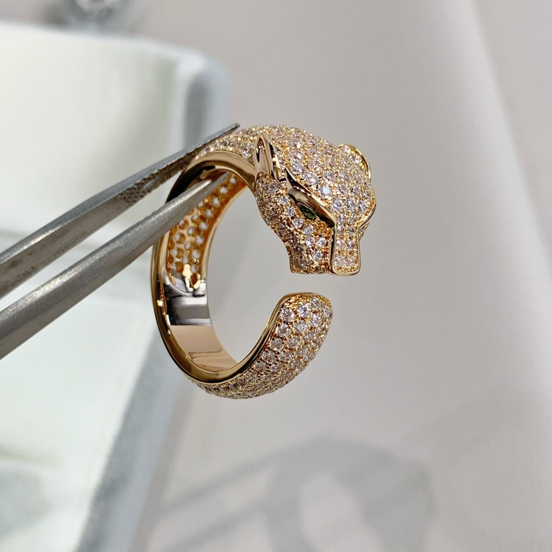 [✨Rose💎]PANTHERE PINK GOLD DIAMOND RING