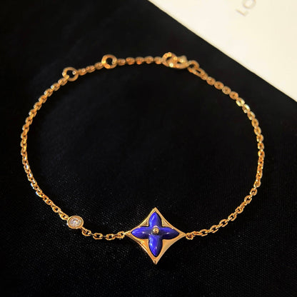[✨Rose💎]COLOR STAR PINK GOLD DIAMOND BRACELET