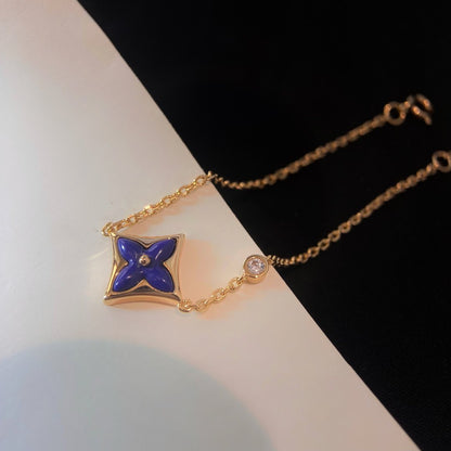 [✨Rose💎]COLOR STAR PINK GOLD DIAMOND BRACELET