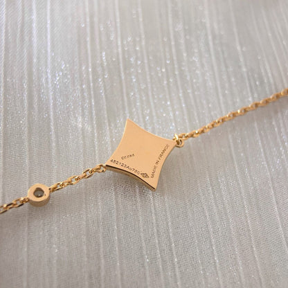 [✨Rose💎]COLOR STAR PINK GOLD DIAMOND BRACELET