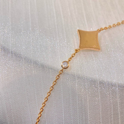 [✨Rose💎]COLOR STAR PINK GOLD DIAMOND BRACELET