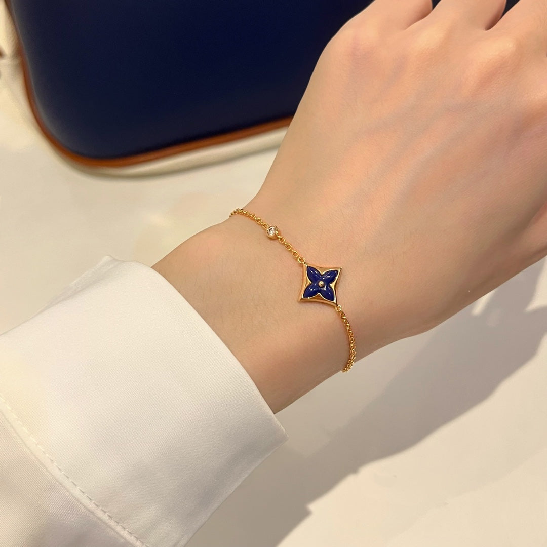 [✨Rose💎]COLOR STAR PINK GOLD DIAMOND BRACELET