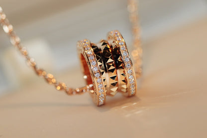 [✨Rose💎]ZERO 1 ROCK PEDANT PINK GOLD NECKLACE
