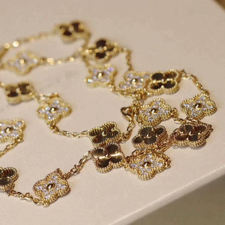 [✨Rose💎]CLOVER 20 MOTIFS LASER DIAMOND NECKLACE