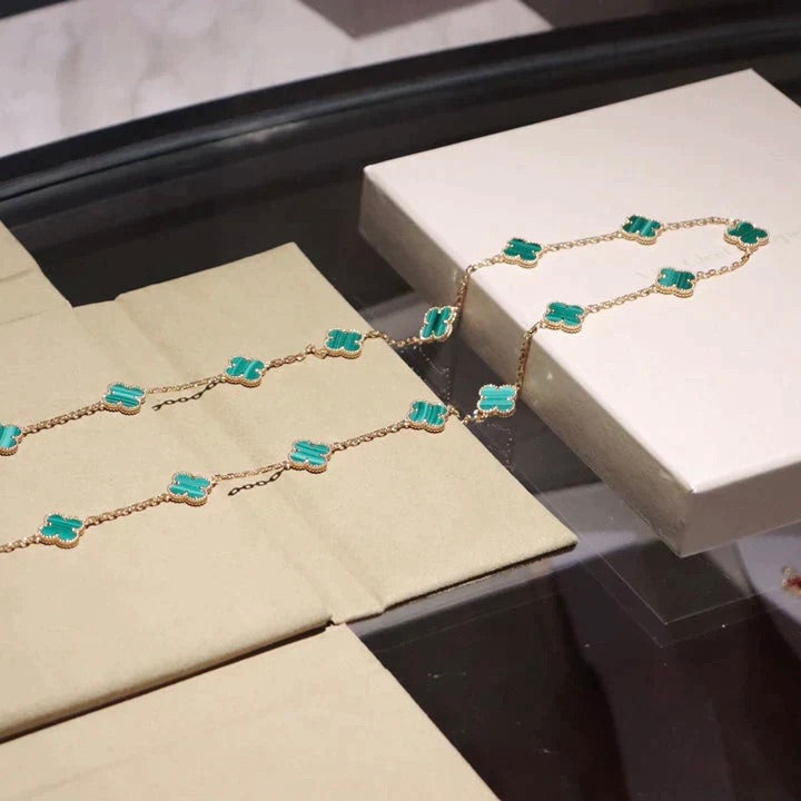[✨Rose💎]CLOVER 20 MOTIFS MALACHITE GOLD
