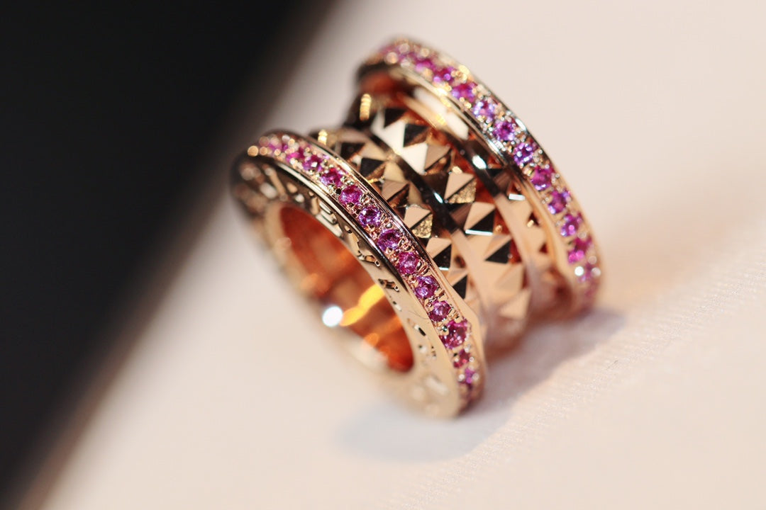[✨Rose💎]ZERO 1 ROCK PINK GOLD PINK DIAMOND NECKLACE