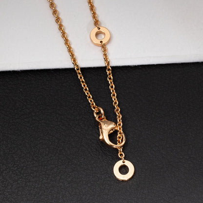 [✨Rose💎]ZERO 1 WHITE CERAMIC PINK GOLD DIAMOND NECKLACE