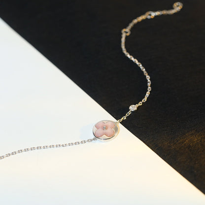 [✨Rose💎]SUN MOTIF PINK MOP SILVER BRACELET