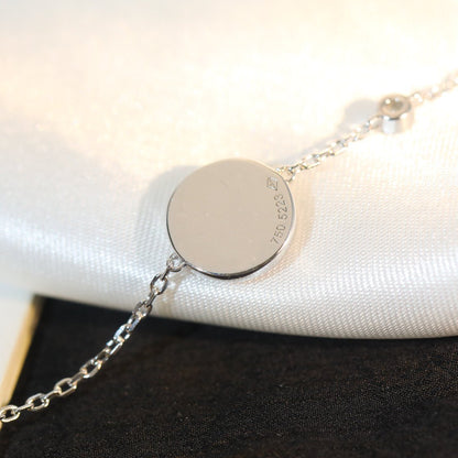 [✨Rose💎]SUN MOTIF PINK MOP SILVER BRACELET
