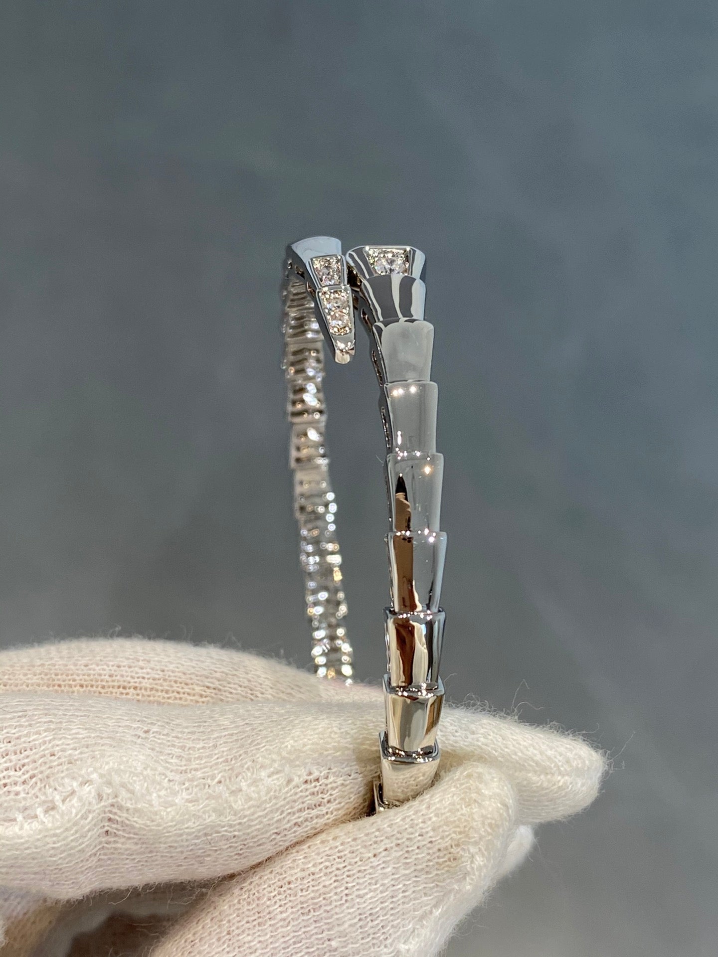 [✨Rose💎]SERPENTI BRACELET DIAMONDS SILVER