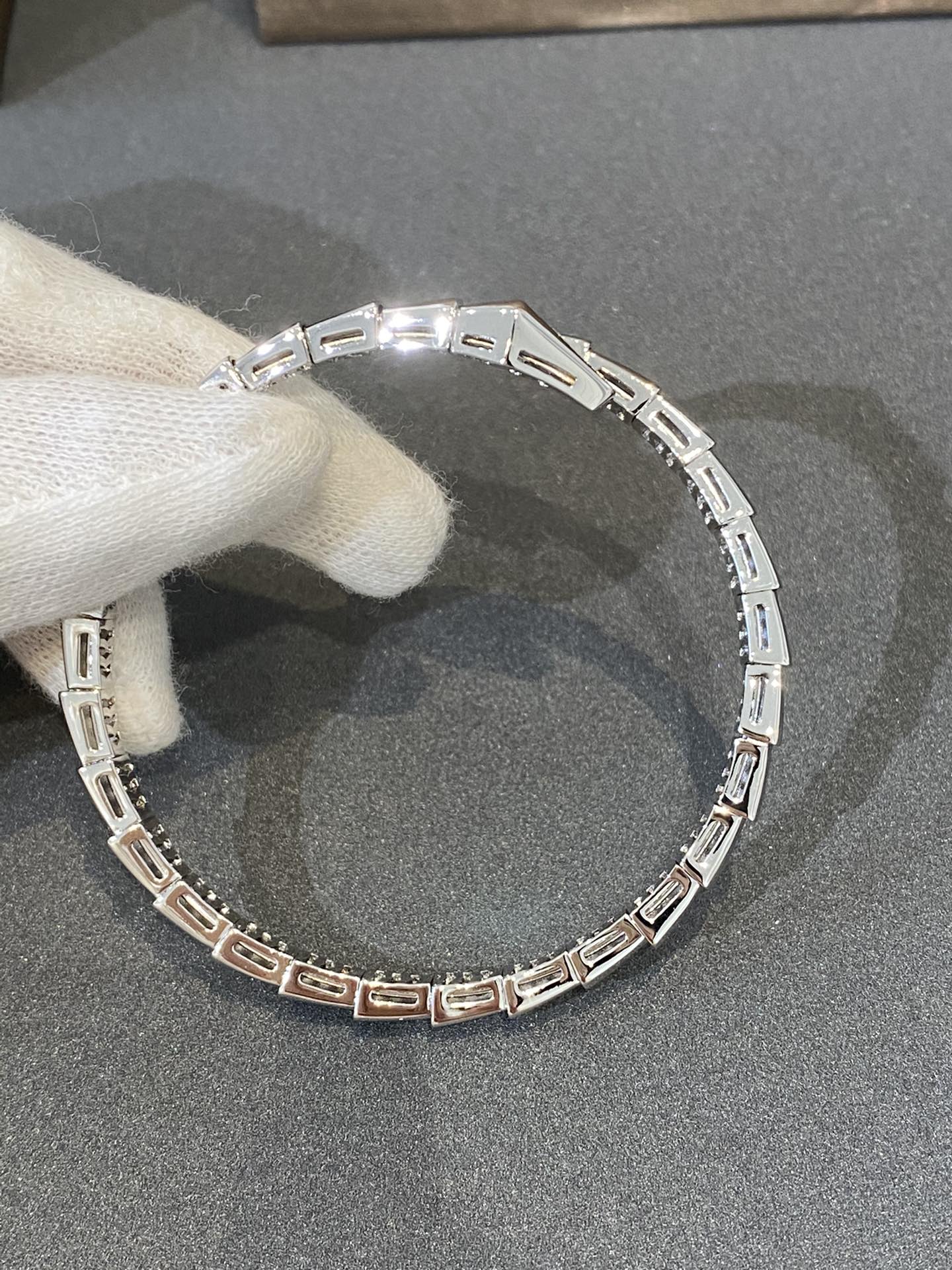[✨Rose💎]SERPENTI BRACELET DIAMONDS SILVER