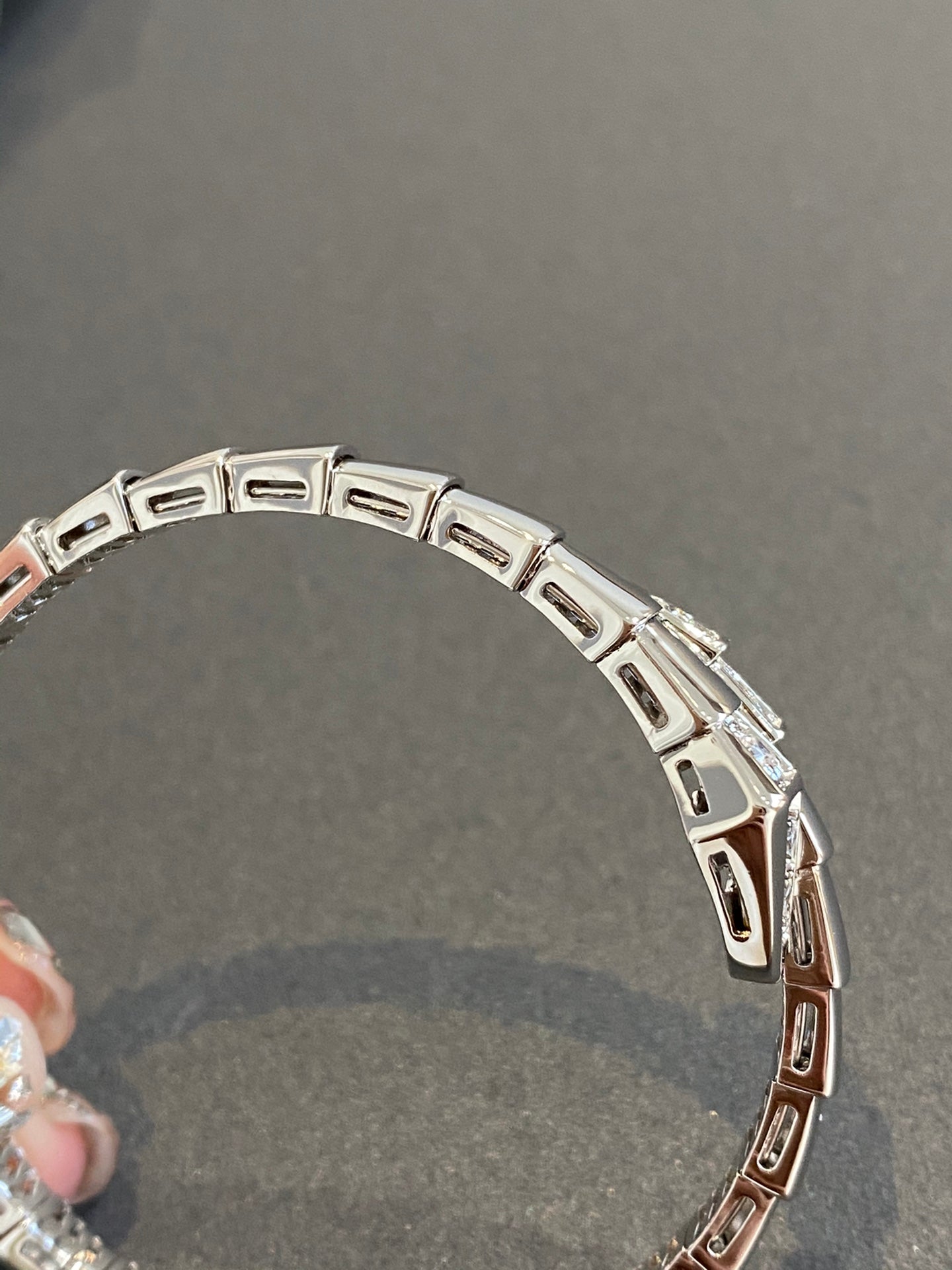 [✨Rose💎]SERPENTI BRACELET DIAMONDS SILVER