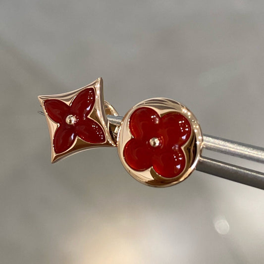 [✨Rose💎]✨Rose💎 AND SUN PINK GOLD CARNELIAN STUD EARRINGS