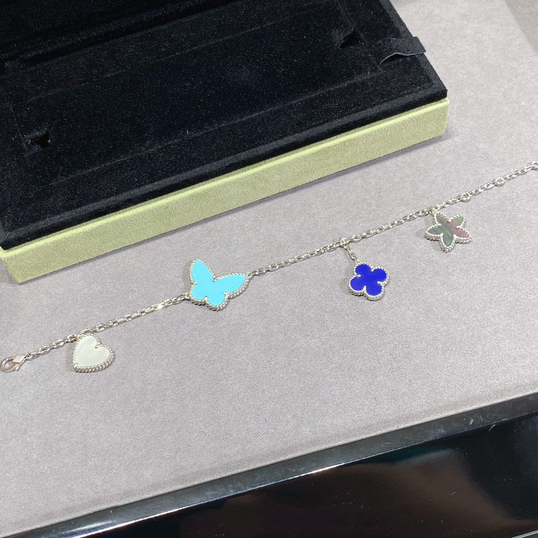 [✨Rose💎]LUCKY SPRING SILVER BRACELET 4 MOTIF