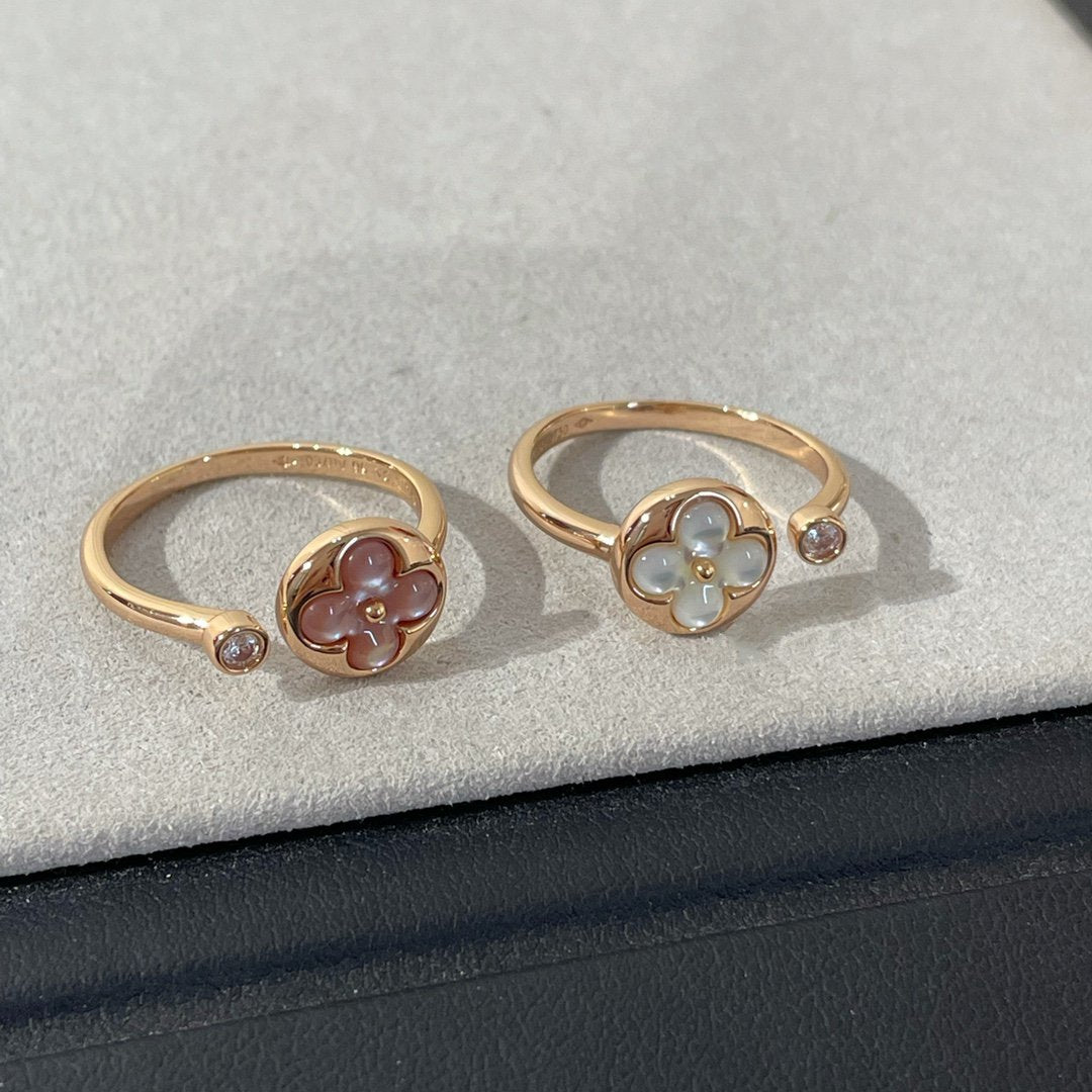 [✨Rose💎]SUN 1 DIAMOND PINK MOP RING