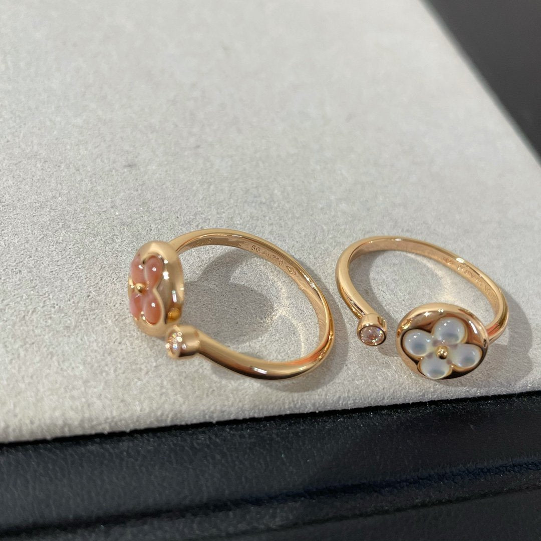 [✨Rose💎]SUN 1 DIAMOND PINK MOP RING