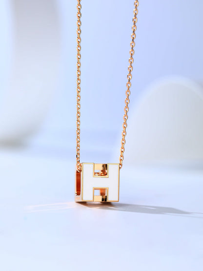 [✨Rose💎]H CAGE PINK GOLD NECKLACE