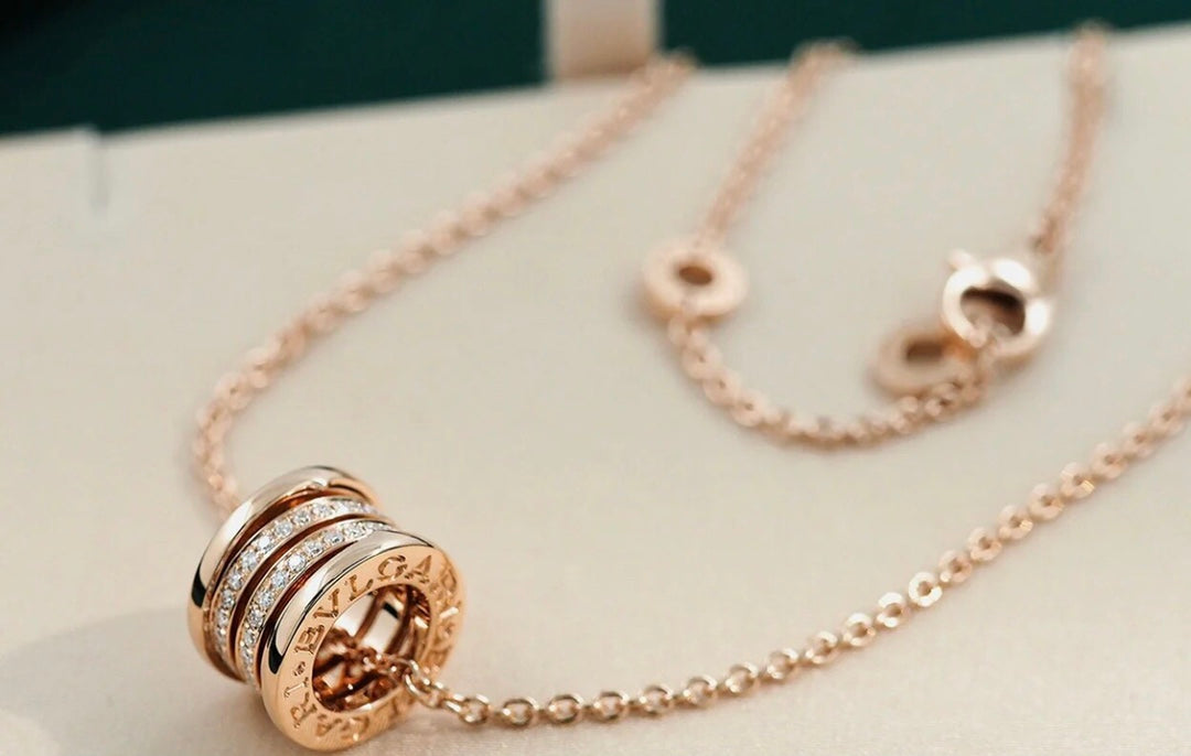 [✨Rose💎]ZERO 1 PINK GOLD DIAMOND NECKLACE