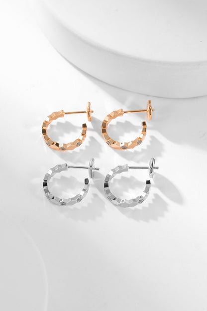 [✨Rose💎]BEE LOVE DIAMOND HOOP EARRINGS