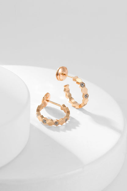 [✨Rose💎]BEE LOVE DIAMOND HOOP EARRINGS