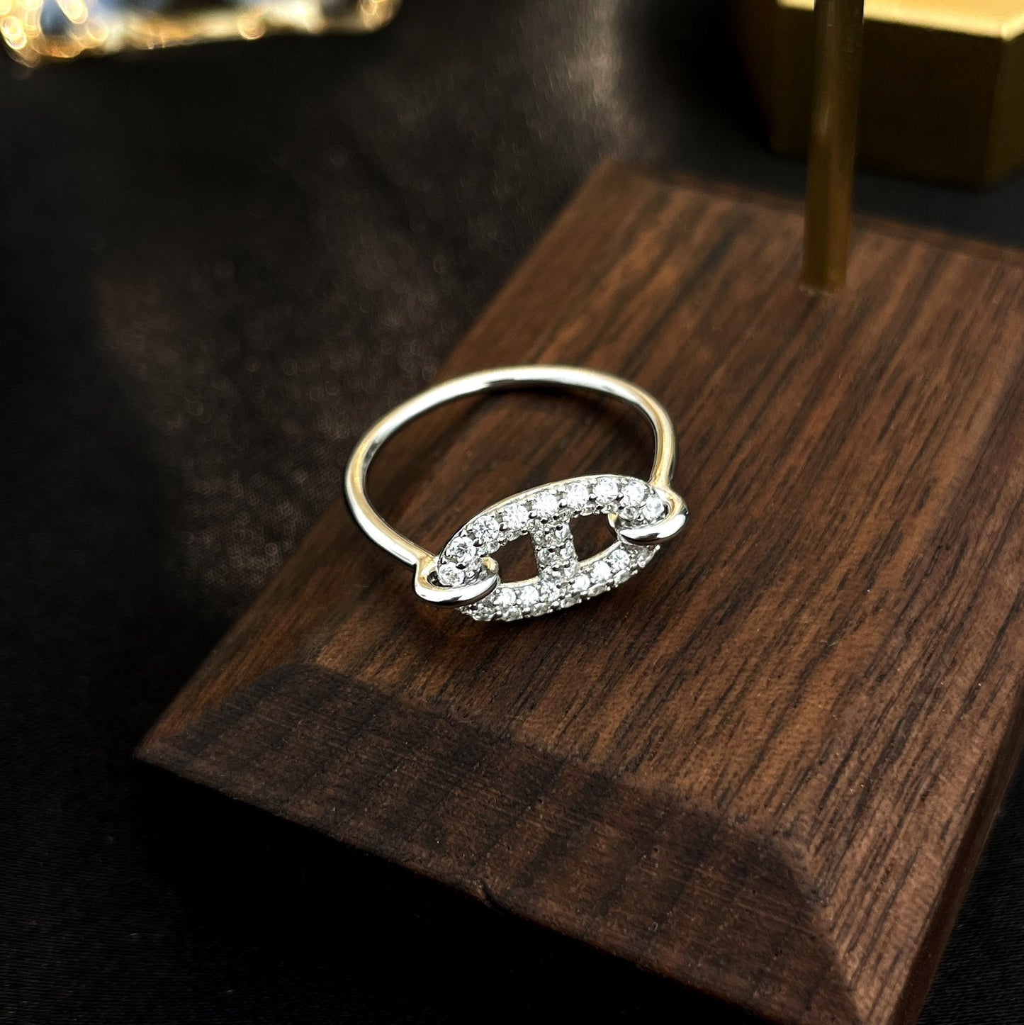 [✨Rose💎]RONDE SMALL SILVER DIAMOND RING
