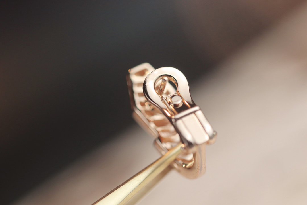 [✨Rose💎]SERPENT PINK GOLD DIAMOND EARRINGS