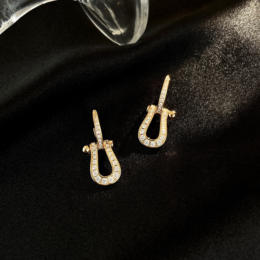 [✨Rose💎]FORCE 10 FULL DIAMOND DROP EARRINGS MEDIUM MODEL