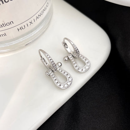 [✨Rose💎]FORCE 10 FULL DIAMOND DROP EARRINGS MEDIUM MODEL