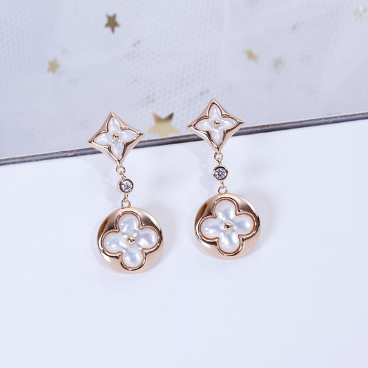 [✨Rose💎]✨Rose💎 AND SUN PINK GOLD MOP DROP EARRINGS
