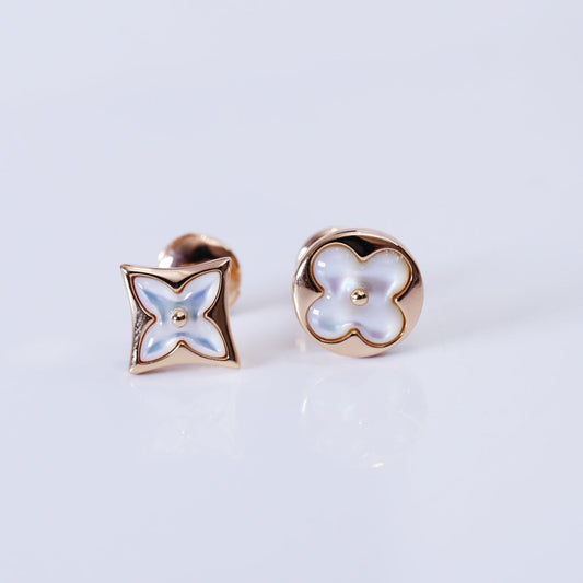 [✨Rose💎]✨Rose💎 AND SUN PINK GOLD MOP STUD EARRINGS