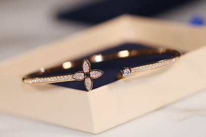 [✨Rose💎]IDYLLE GOLD OPEN BRACELET DIAMOND PAVED