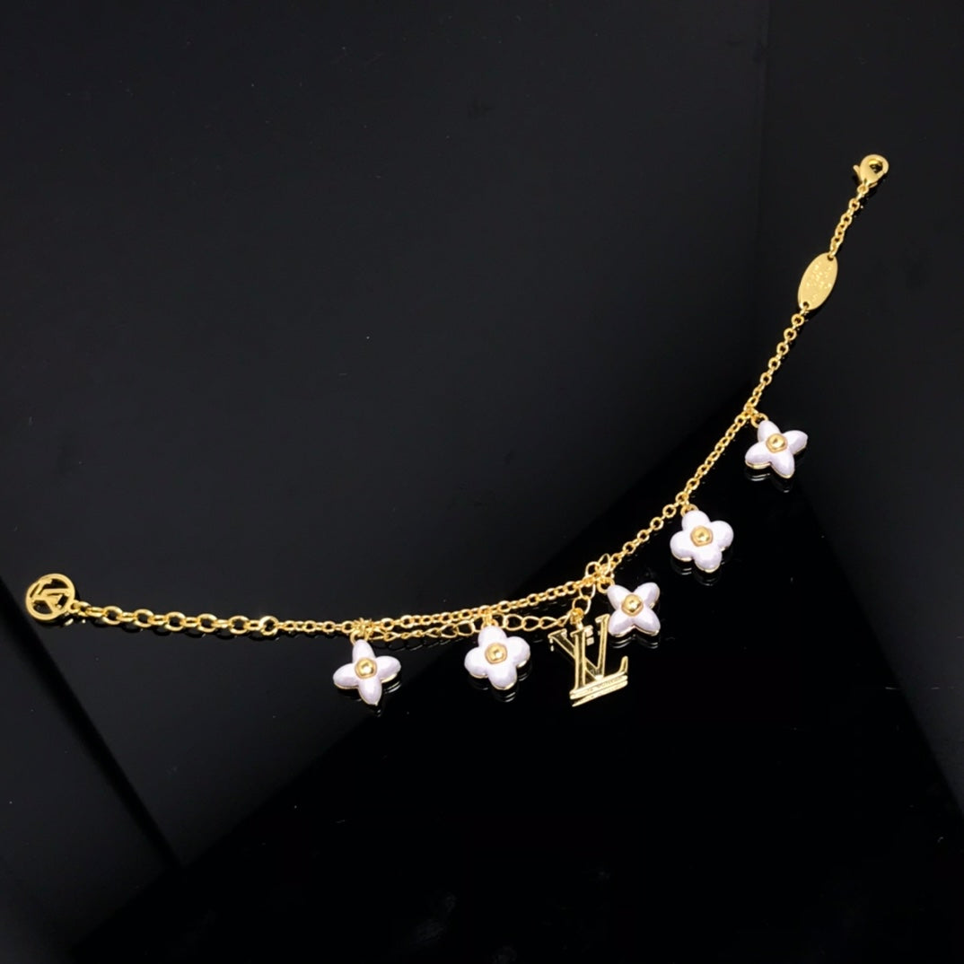 [✨Rose💎]LOGO 6 MOTIF STAR AND SUN GOLD BRACELET