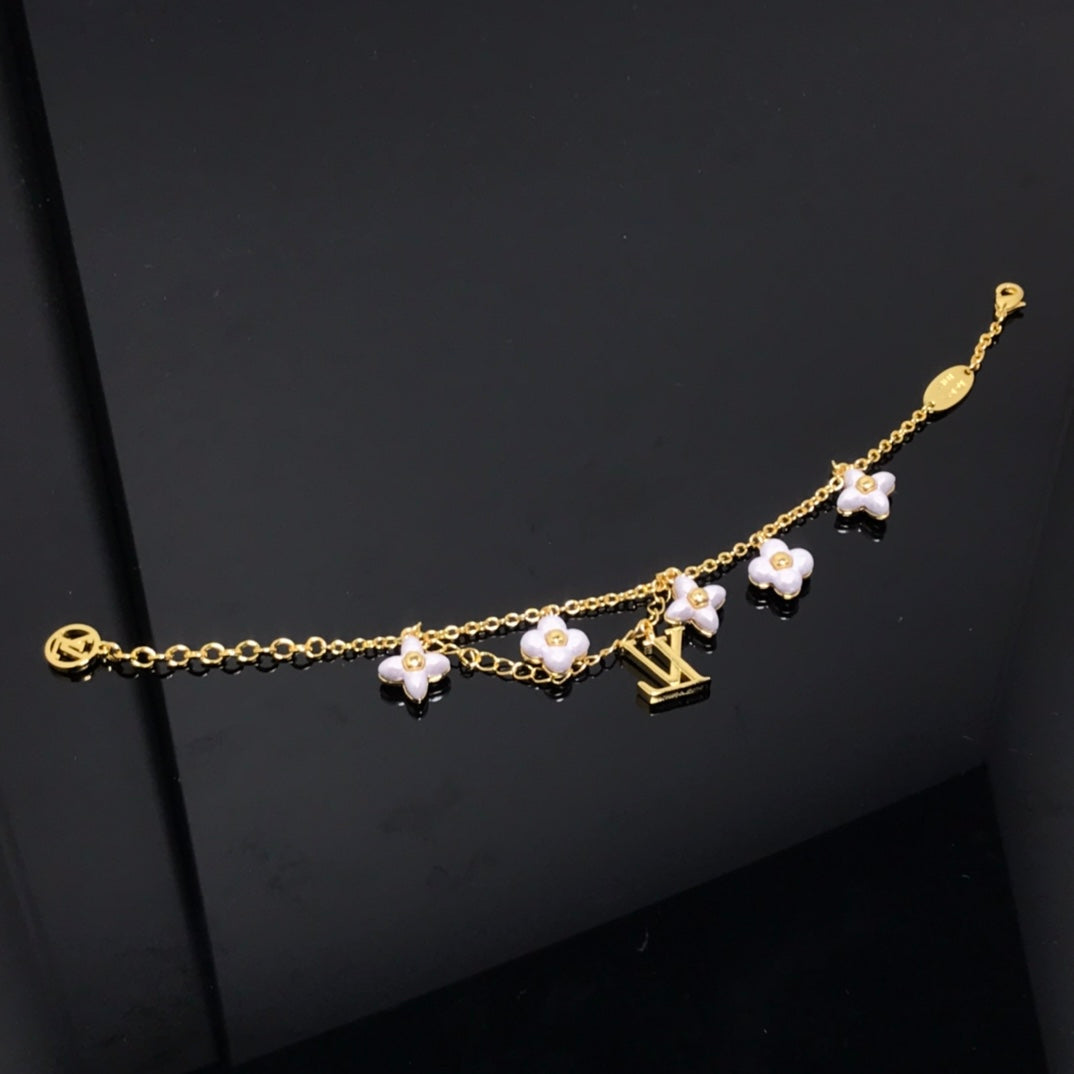 [✨Rose💎]LOGO 6 MOTIF STAR AND SUN GOLD BRACELET
