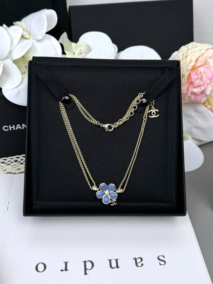 [✨Rose💎]New Blue Floral Double-Layer Necklace