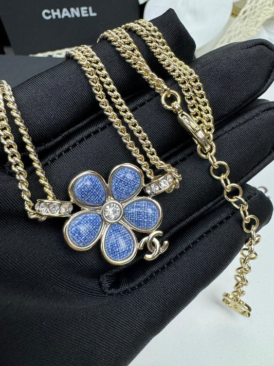 [✨Rose💎]New Blue Floral Double-Layer Necklace