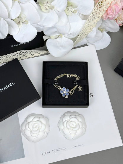 [✨Rose💎]VOLTE New Blue Floral Double-Layer Bracelet