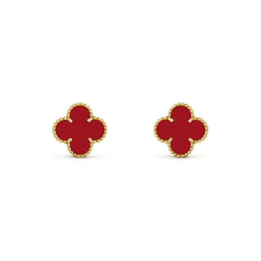[✨Rose💎]CLOVER MINI 9.5MM CARNELIAN EARRINGS