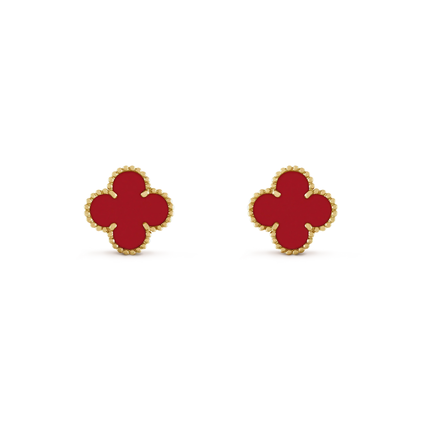 [✨Rose💎]CLOVER MINI 9.5MM CARNELIAN EARRINGS