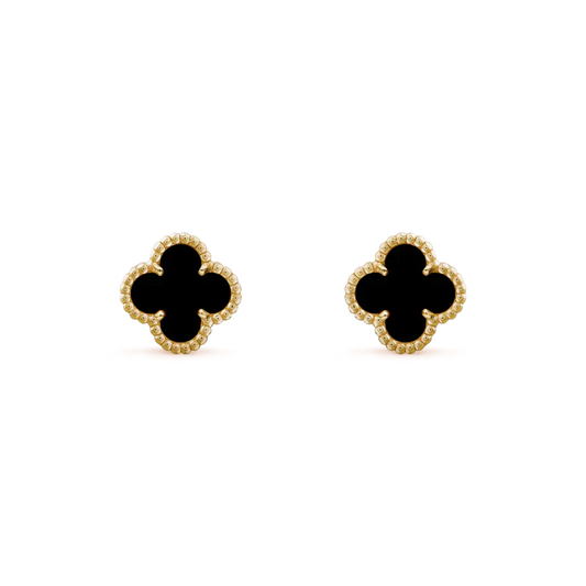 [✨Rose💎]CLOVER MINI 9.5MM BLACK MOP EARRINGS