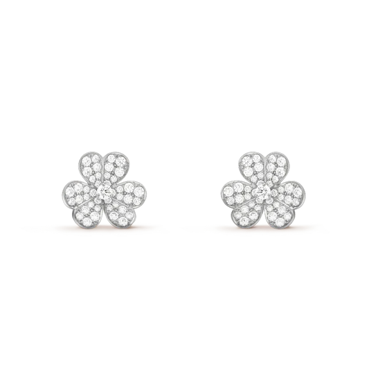 [✨Rose💎]CLOVER COMOS DIAMOND EARRINGS SILVER