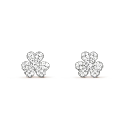 [✨Rose💎]CLOVER COMOS DIAMOND EARRINGS SILVER